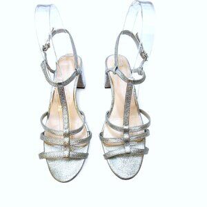 Loeffler Randall Women's Silver Elena Heeled Sandal Sz 8 B